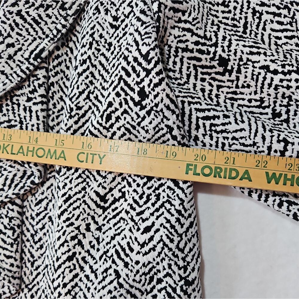 NWT Calvin Klein Women's Black White Herringbone Tweed Ruffle Lined Blazer 16W - Picture 8 of 12